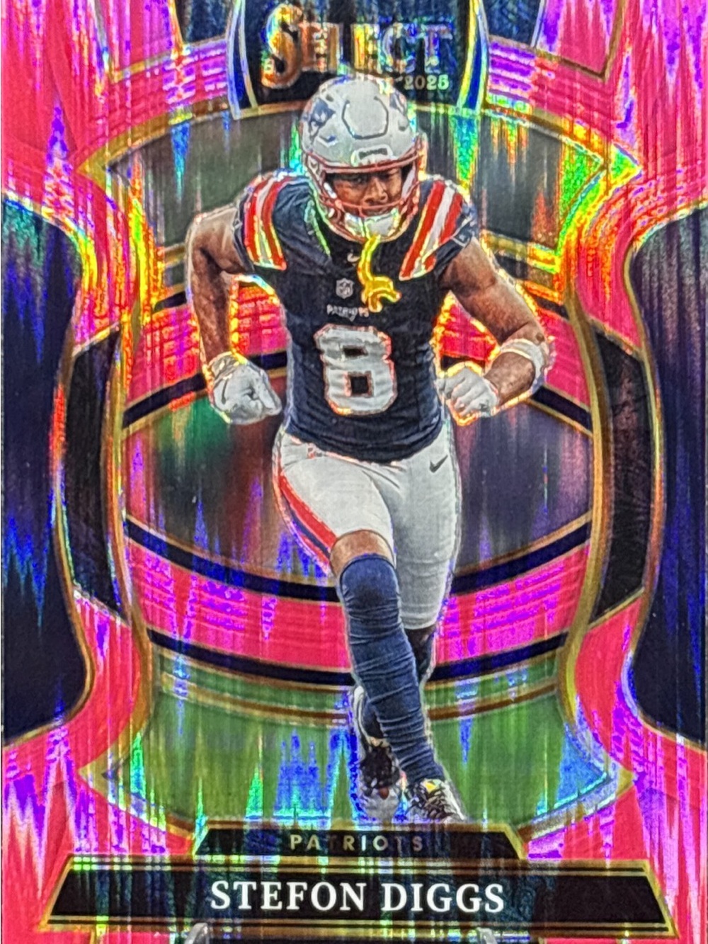 Panini Select Stefon Diggs Pink Parallel Holographic Football Trading Card